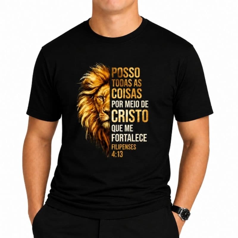 Camisa camiseta Básica estampa cristã Unissex