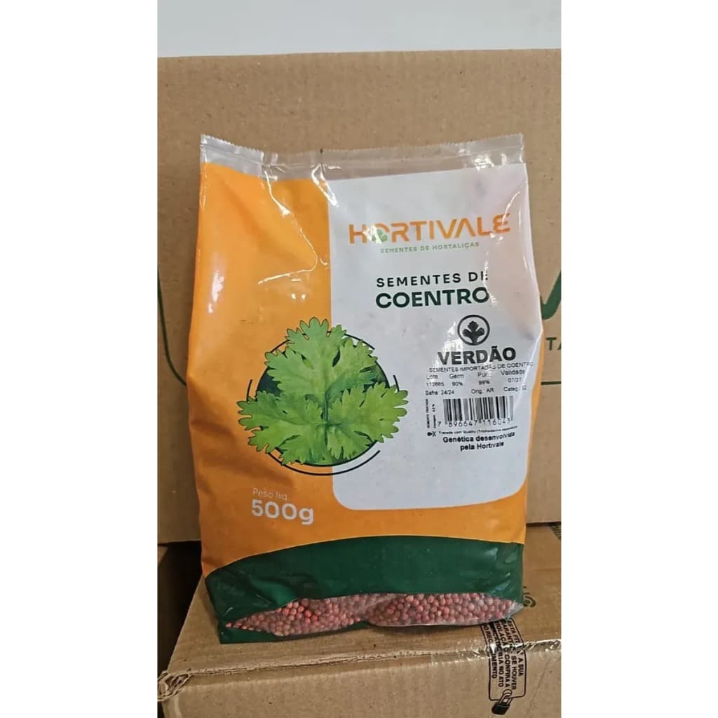 Sementes de Coentro Verdão Hortivale 500g para Plantio Horta Tempero Hortaliça