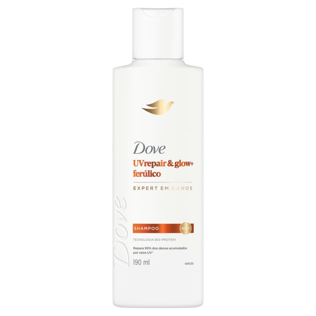 Shampoo Dove Uvrepair & Glow Ferúlico Expert Em Danos 190ml