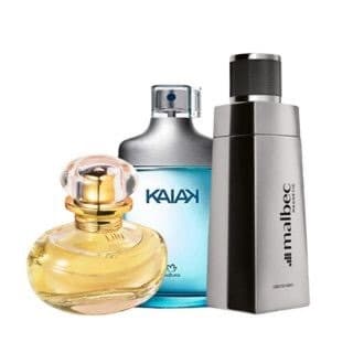 Combo 3 Perfumes Masculino e Feminino- 100ml Essência Lily Kaiak Malbec Magnetic