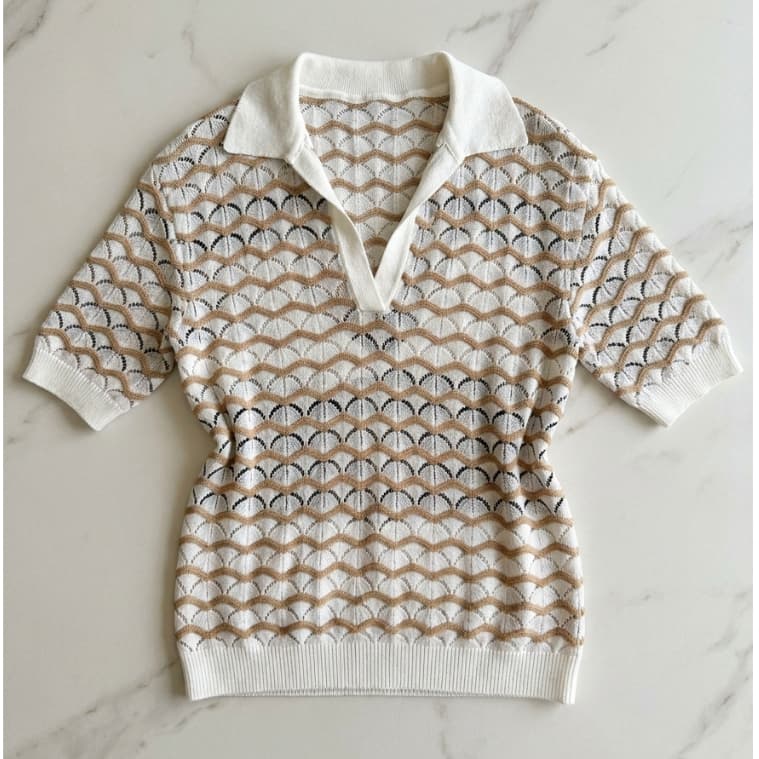 Blusa Polo Feminina de Renda | Camisa de Renda Elegante Causal