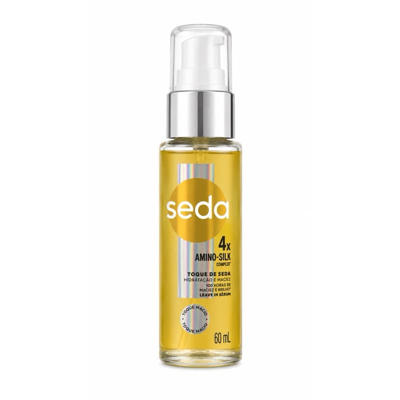 Sérum Leave-in Seda Toque de Seda 60ml | 4x Amino-Silk Complex | Hidratação e Maciez