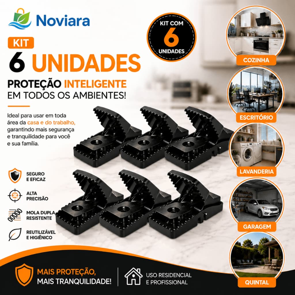 Kit 6 Ratoeiras Boca De Crocodilo Armadilha Pega Super Forte