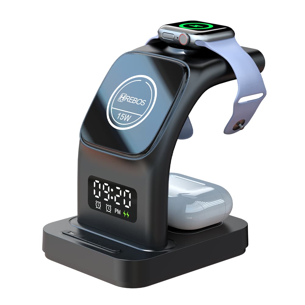 Carregador por Indução 5 em 1 15W Magnético Sem Fio Hrebos DK-206