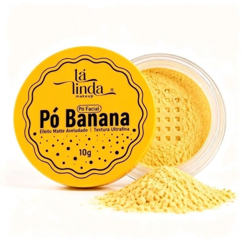 Pó Banana Tá Linda Facial Translúcido Solto Selador Maquiagem Antibrilho Acabamento Aveludado Longa Duração