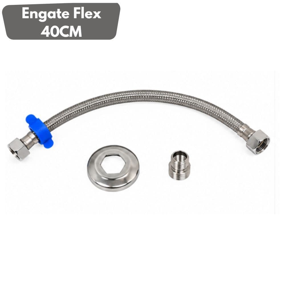 Engate Para Pia Flexivel Trançado Aço Inox 40 Cm