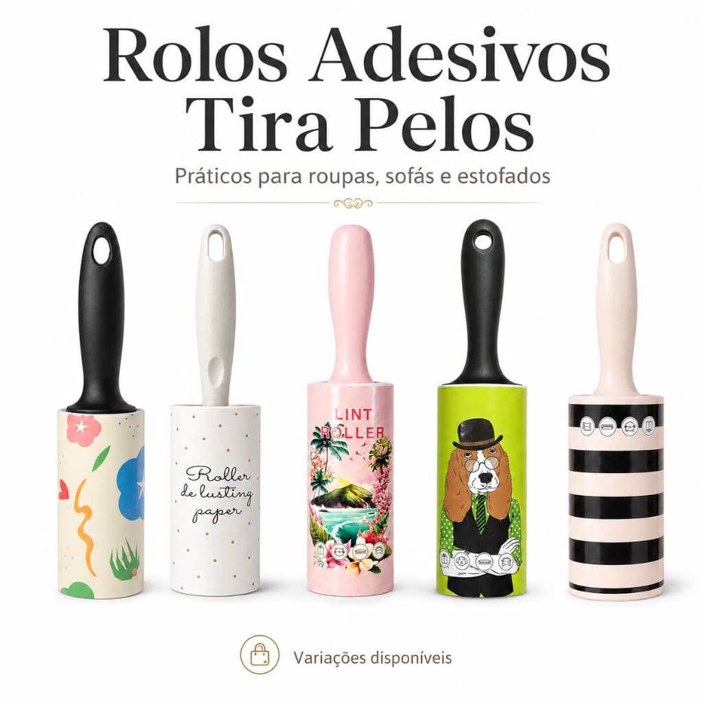 Rolo Adesivo Tira Pelo Pet Roupas 50 Adesivos Bolinha Removedor Fiapos Poeira Terno Blusa Cama Estampa Variadas