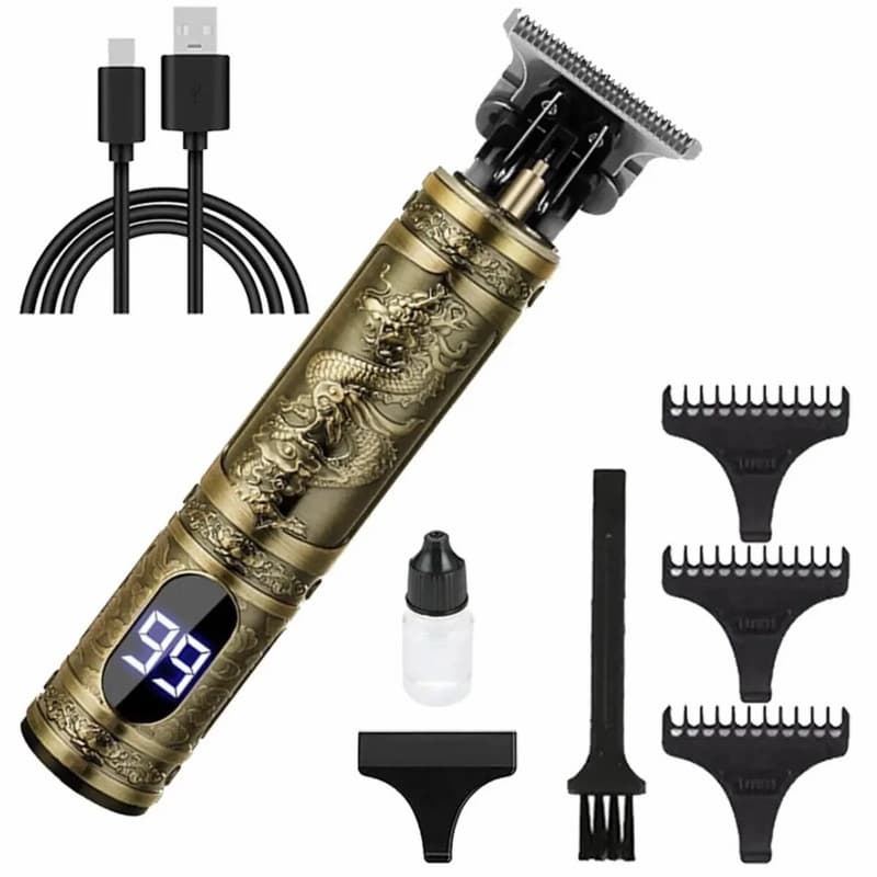 Máquina De cortar cabelo Dragão 🐉 Recarregável Portátil Com Display