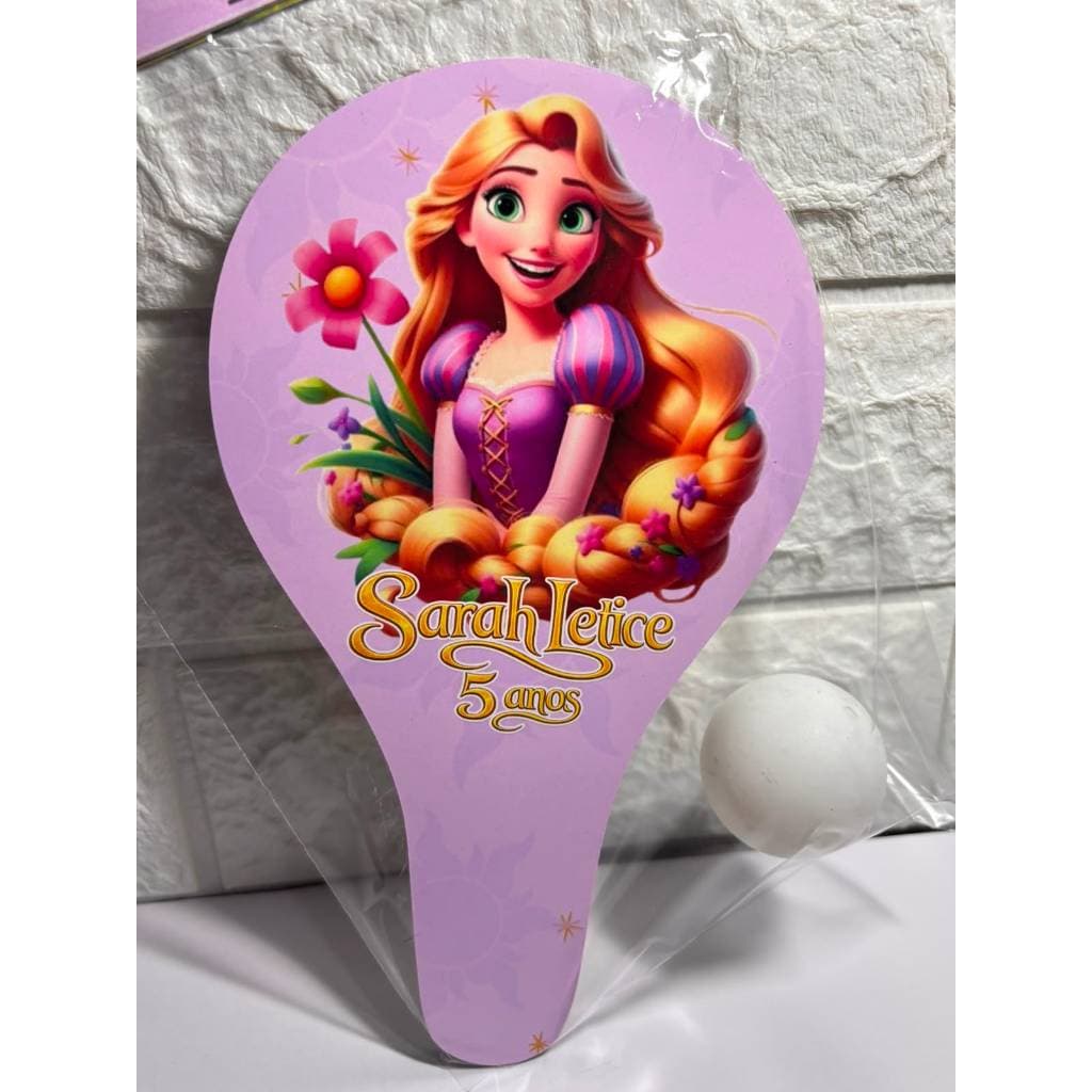 Raquete Personalizada Rapunzel | Lembrancinha Personalizada | Nome e Idade