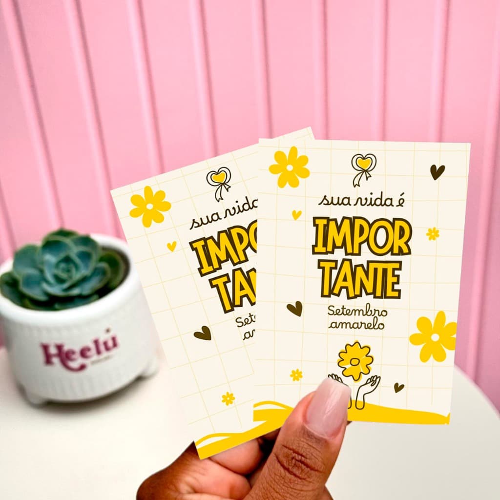 50/100 Folhetos Setembro Amarelo - Sua Vida Importa - Motivacional - Pronta Entrega