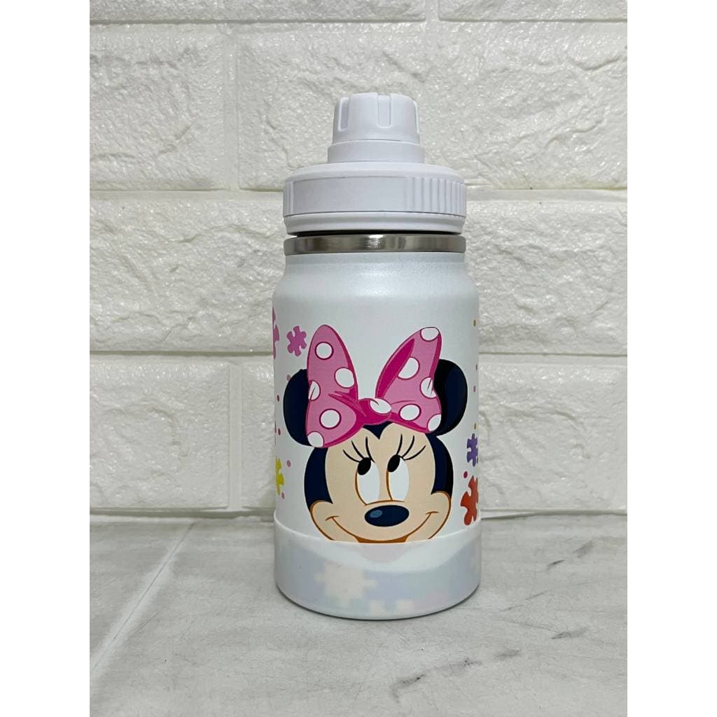 Garrafa Térmica Infantil 350ml Minnie Autismo Criança Escola Brinde Lembrança