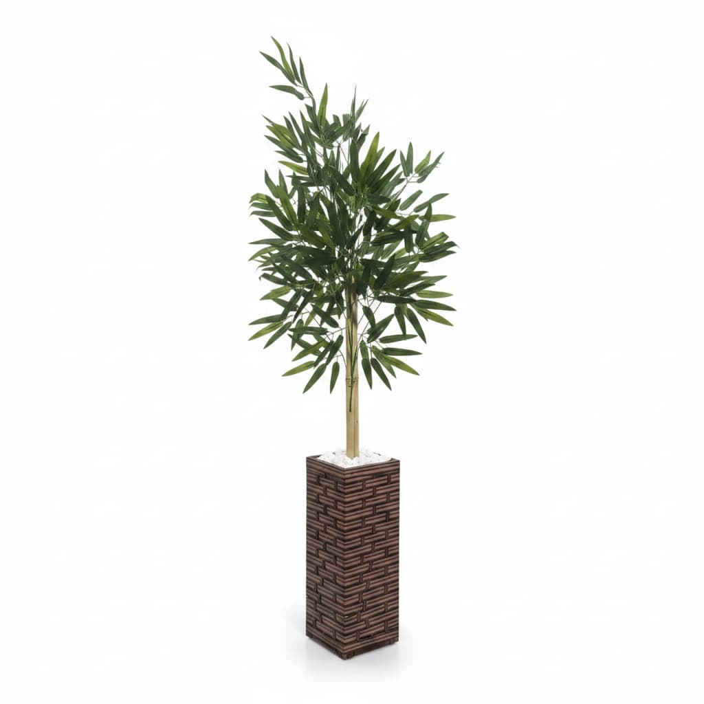 Bambu Artificial 1,2m com Vaso Grande | Planta Alta Decorativa Luxo