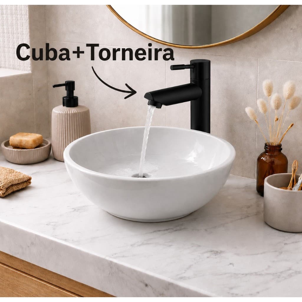 Cuba de Apoio Sobrepor Para Banheiro / Lavabo - Redonda e Quadrada Plástico