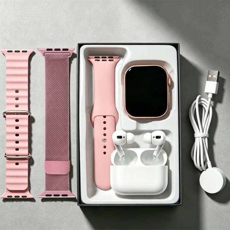 Conjunto 4 Em 1 Smartwatch Relógio Inteligente i13 Fone De Ouvido Sem Fio Digital Kit De Presentes Do Festival