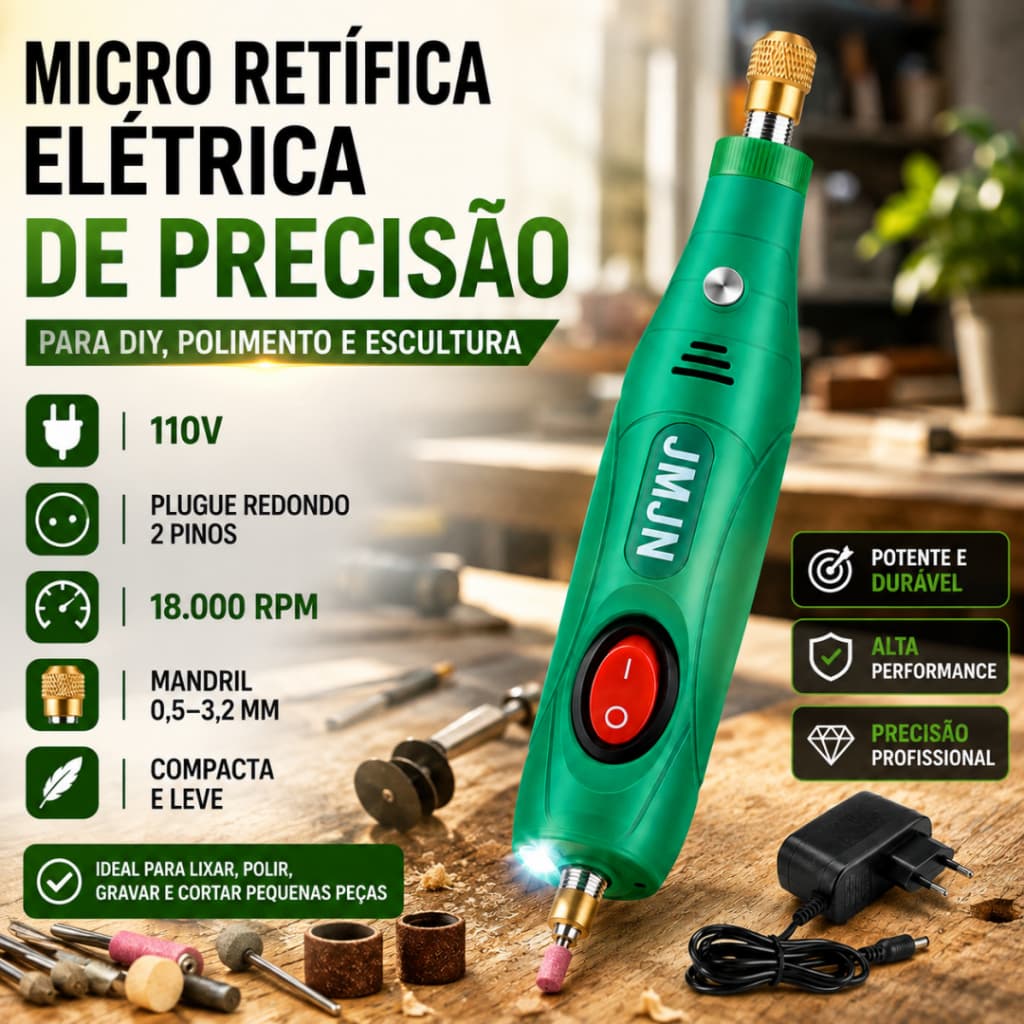 Kit Micro Retifica 24 Peças Elétrica De Velocidade Variável  Rotativas Polimento De Retificação