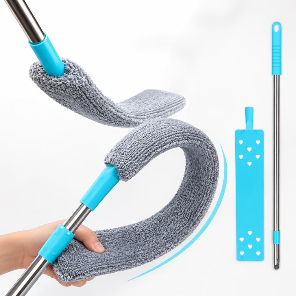 Espanador de Pó Mop Flexível Retrátil de Microfibra Lavável para Limpar Lugares Estreitos e Difíceis