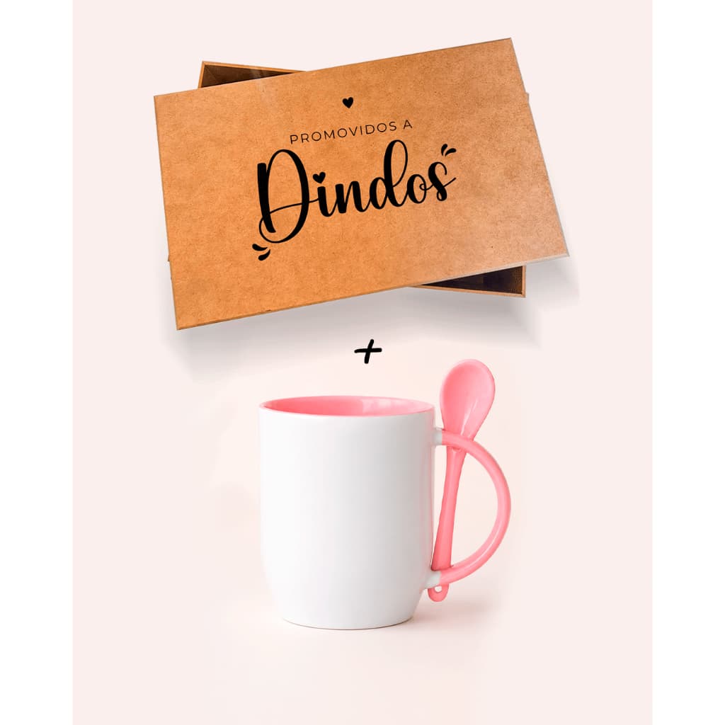 Kit 1 Caneca Personalizada + Caixa Grande Presente | Convite Padrinho Madrinha