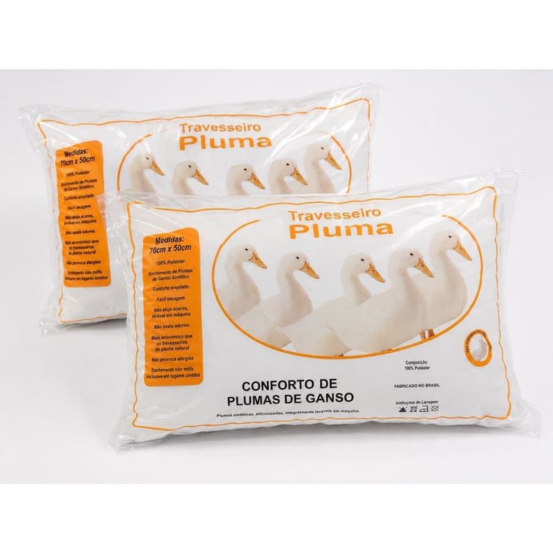 Kit 2 Travesseiro 100% SILICONE 50x70 cm + 2 FRONHAS MICROPERCAL GRÁTIS!!