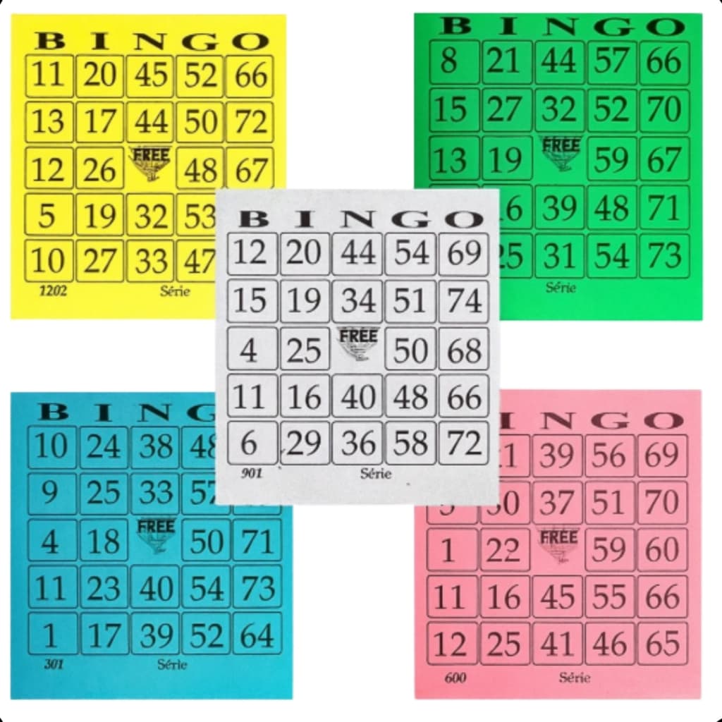 Kit Bingo 5 Blocos Cartelas Coloridas Tradicional Bingão 500 Folhas festa junina natal