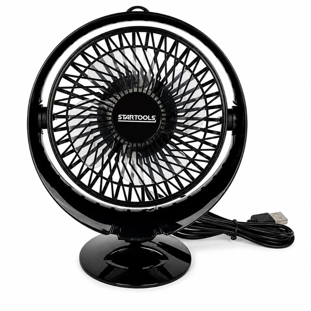 Mini ventilador de mesa USB 20,5cm x 21cm/Com Botão liga e desliga/ 2 Velocidades/ 7,5W de potência
