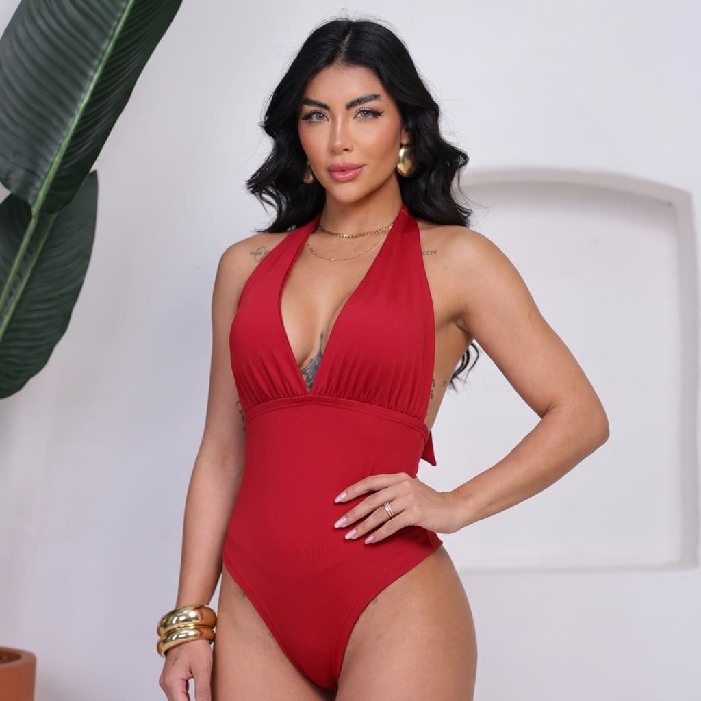 Body Feminino Suplex Premium Diversas Cores Veste 36 ao 42 Confortável e Elegante Decote V Amarração