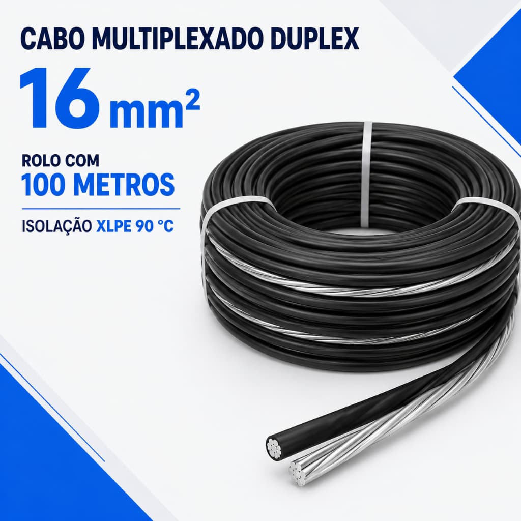 Cabo Duplex 16,00mm Neutro Isolado - 100 Metros