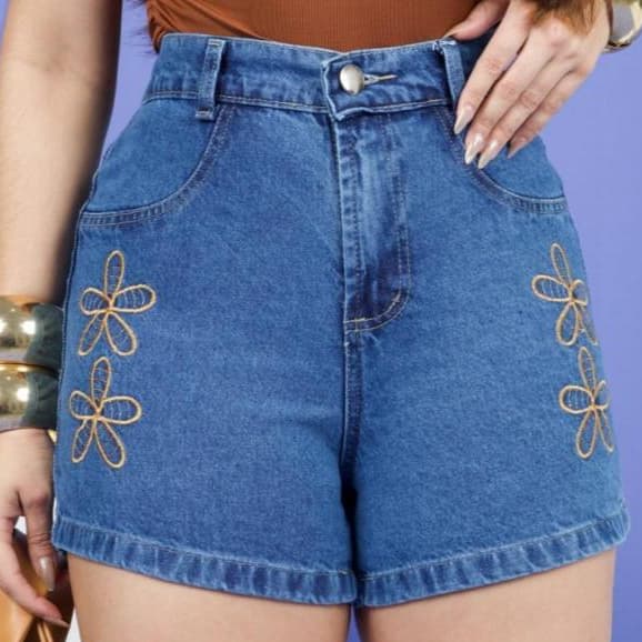 Short Jeans cintura alta sem lycra tamanho do 38 40 42 44 46 48