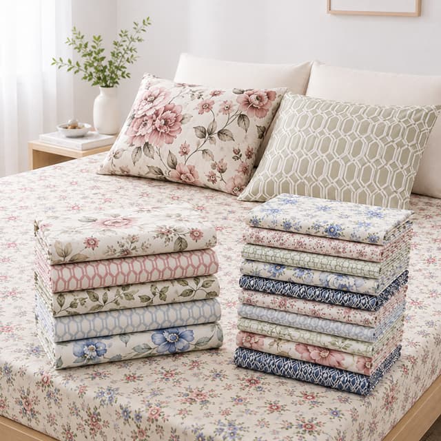 Kit 5 Jogos De Lençol Casal 150 Fios 3 Peças Conforto Premium Cama Florido Estampado