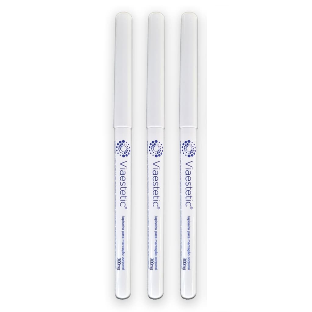 kit 3 LÁPISEIRAS CANETA RETRÁTIL BRANCA DELINEADOR  PARA OLHOS, PROCEDIMENTOS ESTÉTICOS, LÁPIS BOTOX