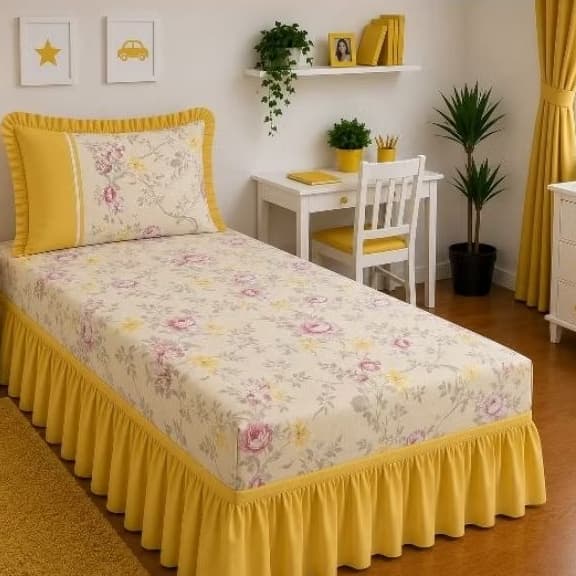 JOGO DE CAMA COBRE LEITO COLCHA SOLTEIRO OXFORD COM BARRA