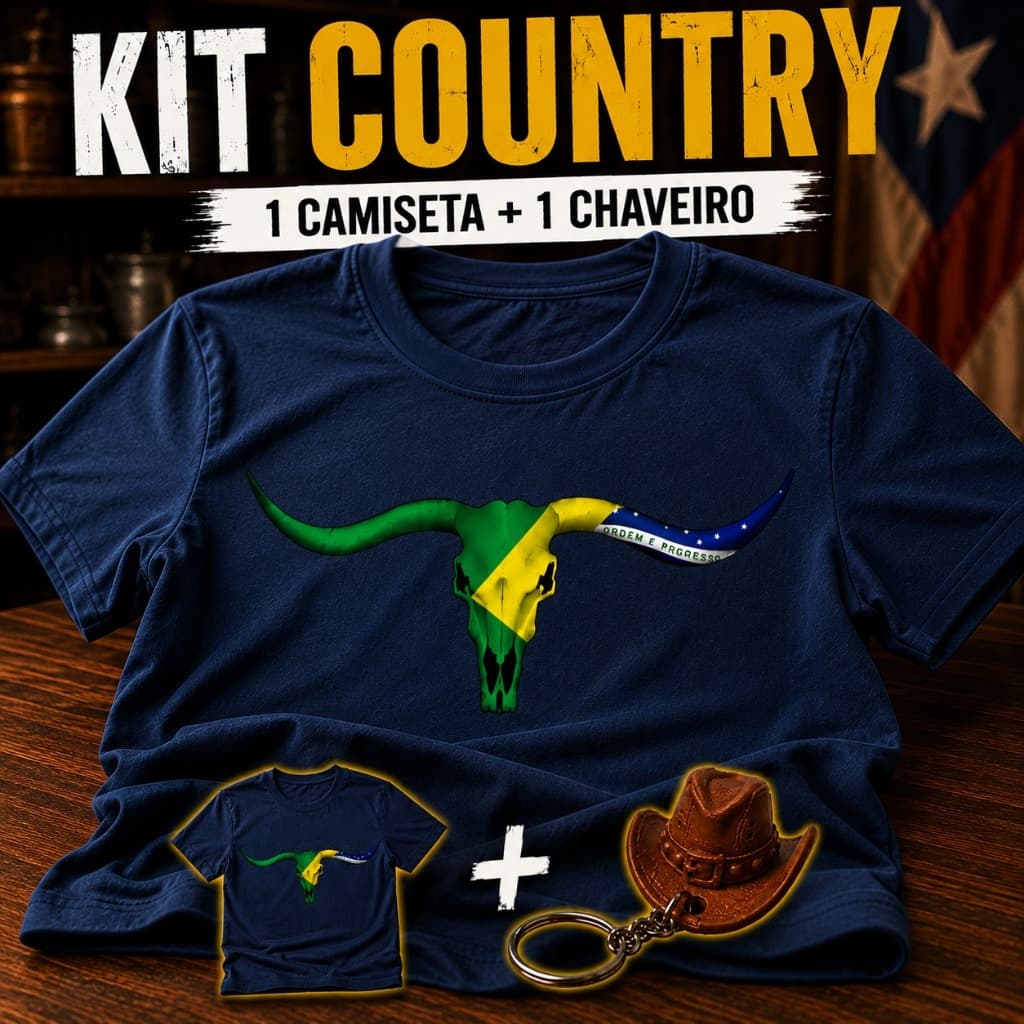 Kit Camiseta Agro Masculina + Chaveiro Country Texas Cuiudo - ENVIO RÁPIDO