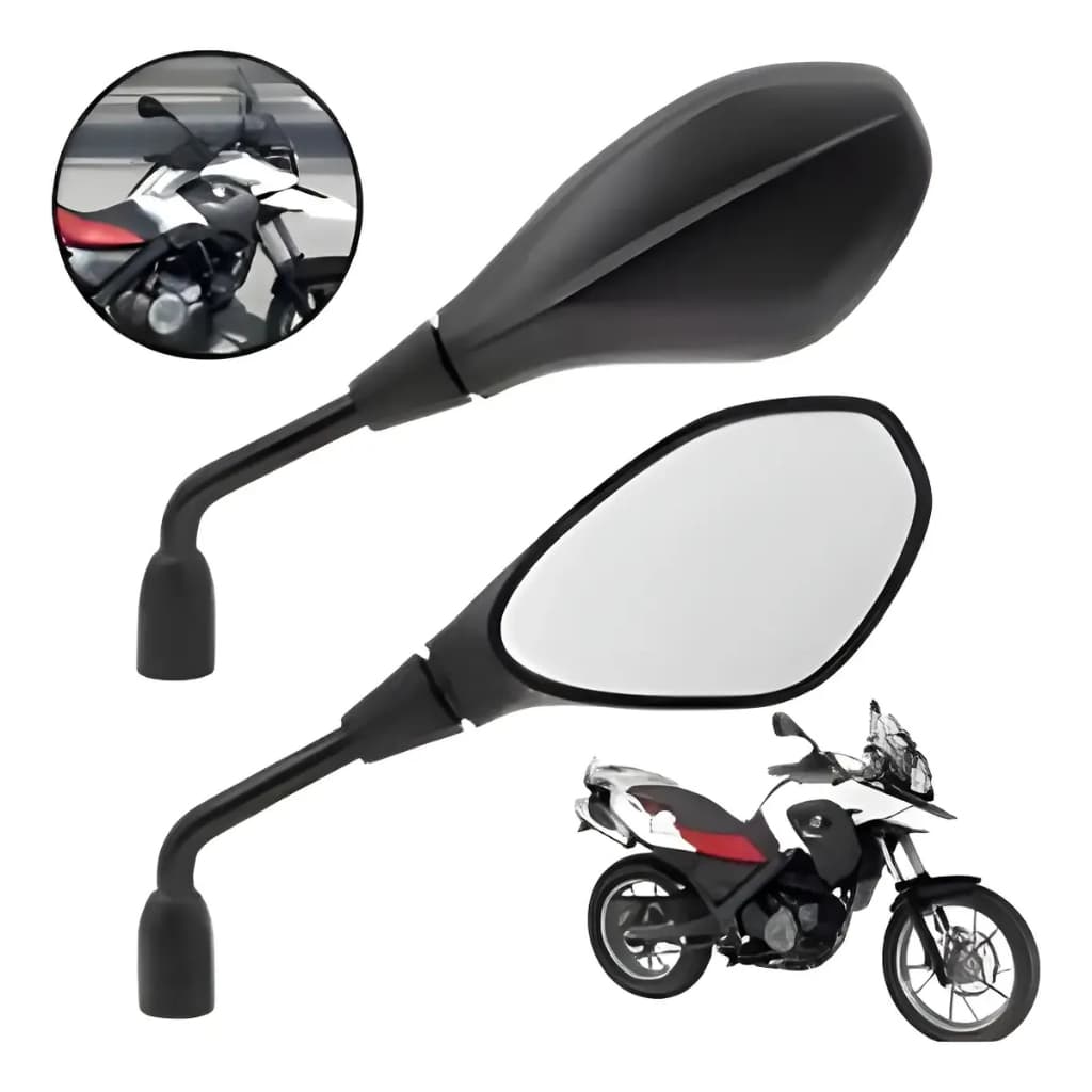 Par Retrovisor Moto GS800 Lente Convexa Fixa Rosca Honda Ajustável Universal