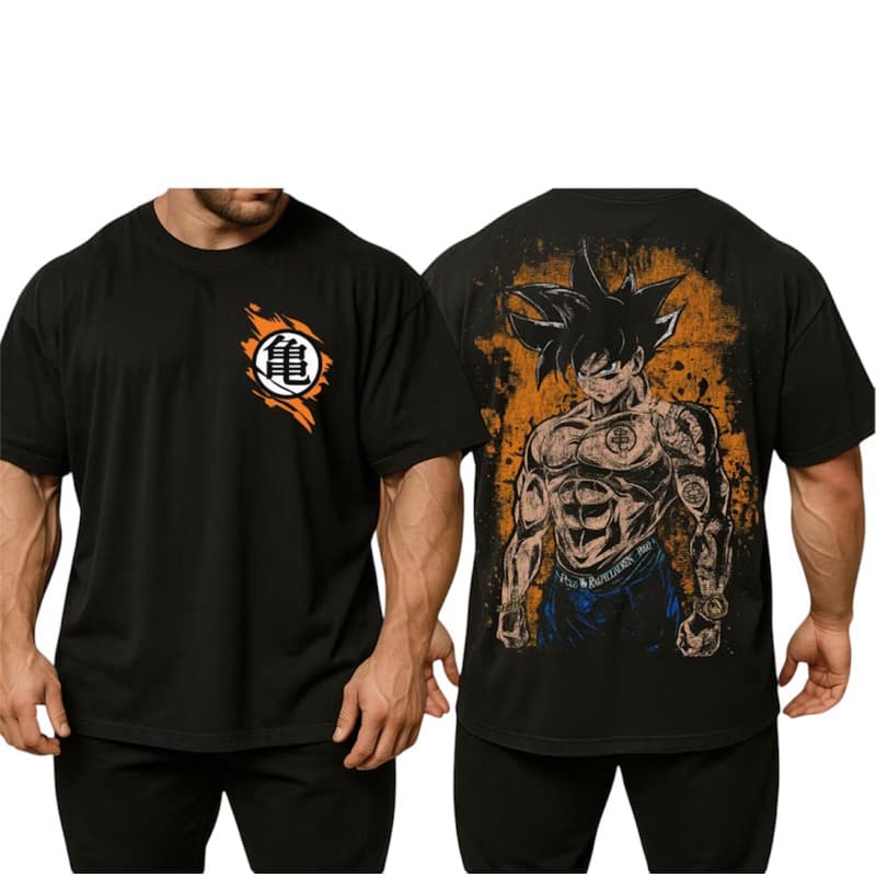 Camiseta Oversized Em Algodão Estampado Para Treinar/Academia