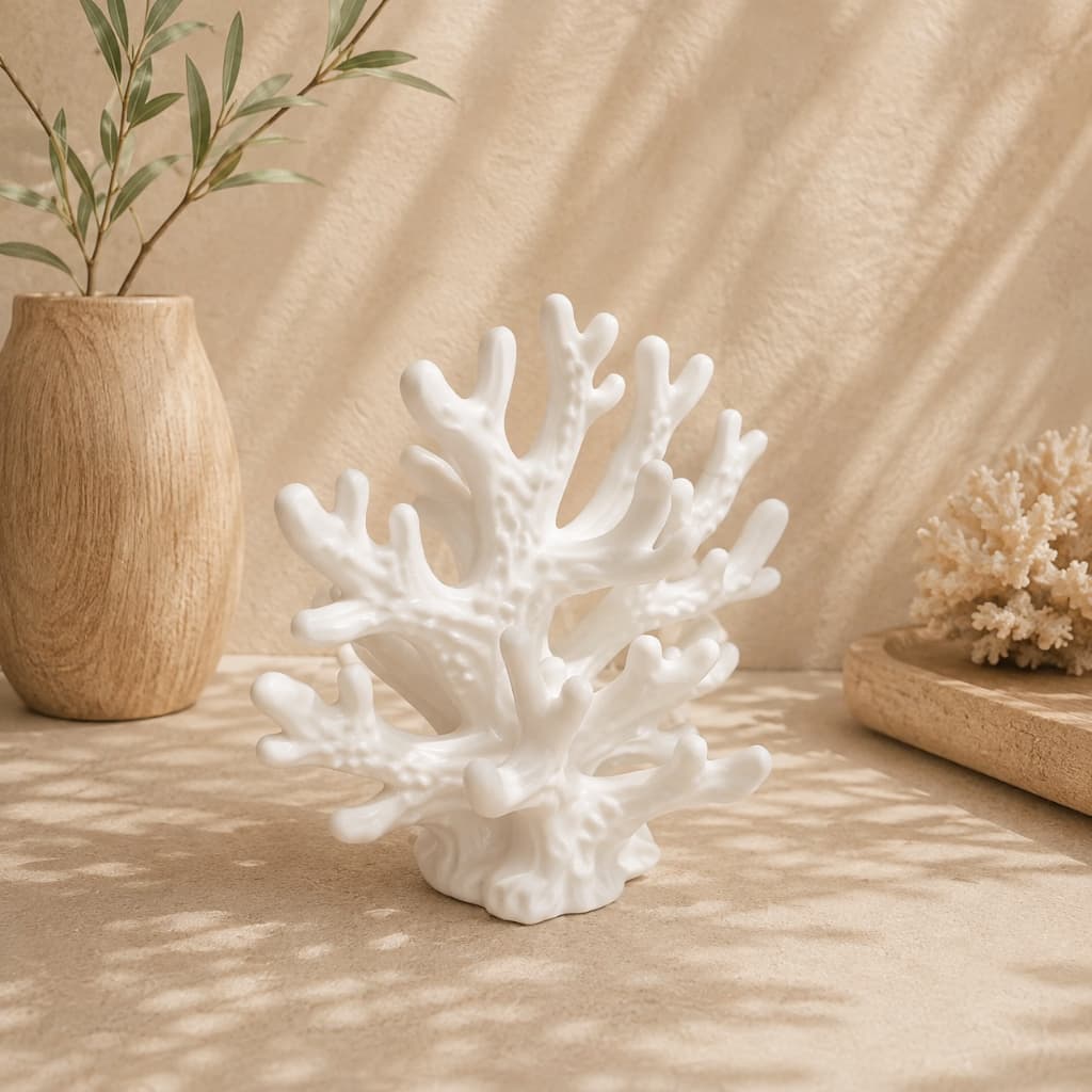Coral Decorativo em Impressão 3D Escultura Marinha Estilo Praia para Sala Estante Aparador Mesa e Decoração
