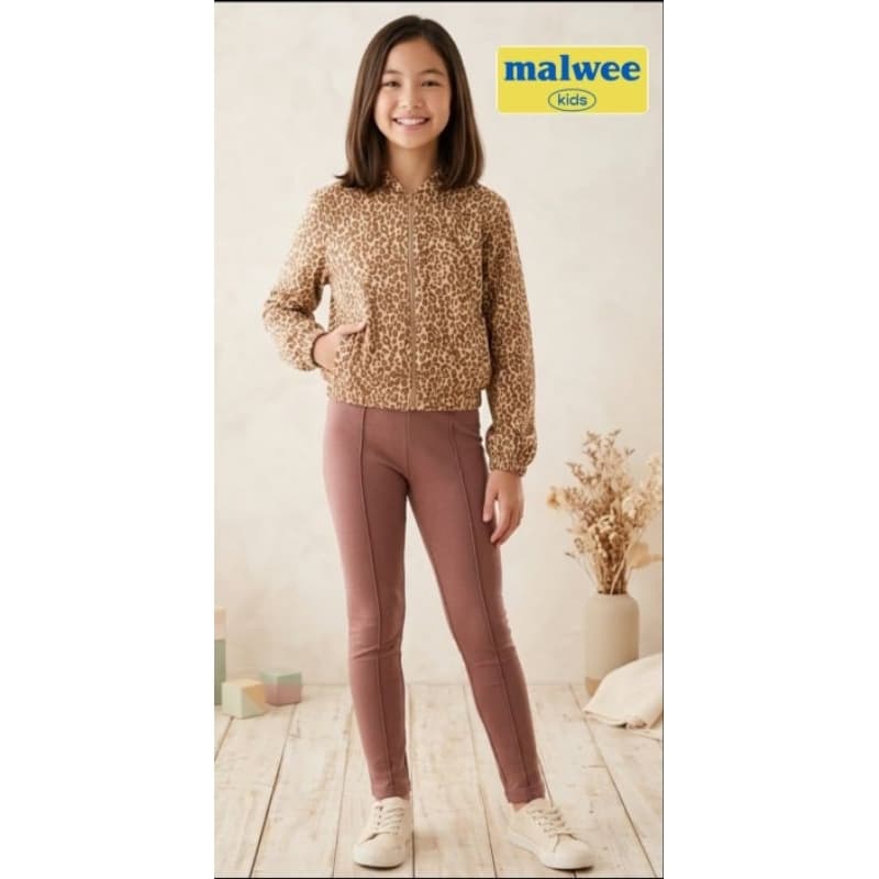 Conjunto Menina animal Print Marrom