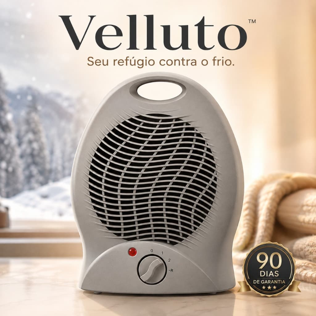 Aquecedor Elétrico Portátil 2000W 220V Termoventilador Compacto Potente Cinza