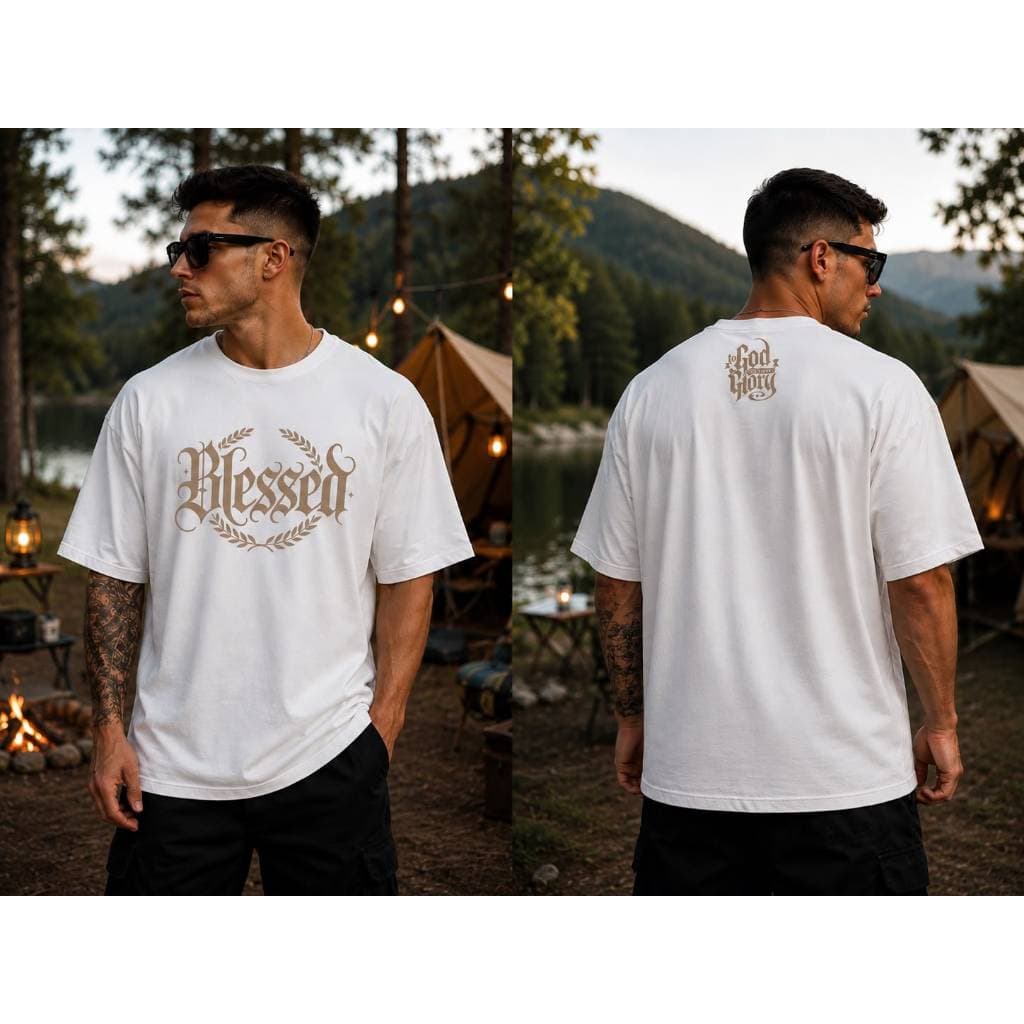 camisetas Cristã Oversized  Blessed  streetwear premium 100% algodão