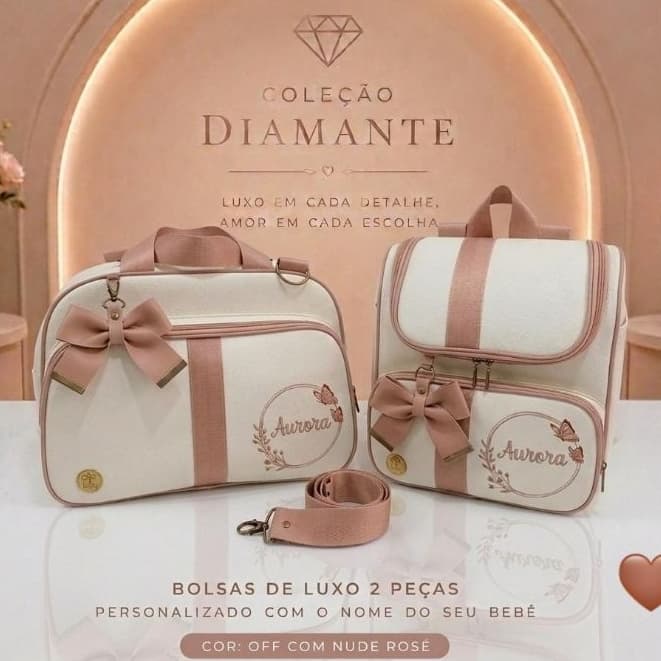 Kit Maternidade Luxo Personalizado 2 Peça Mala+Mochila