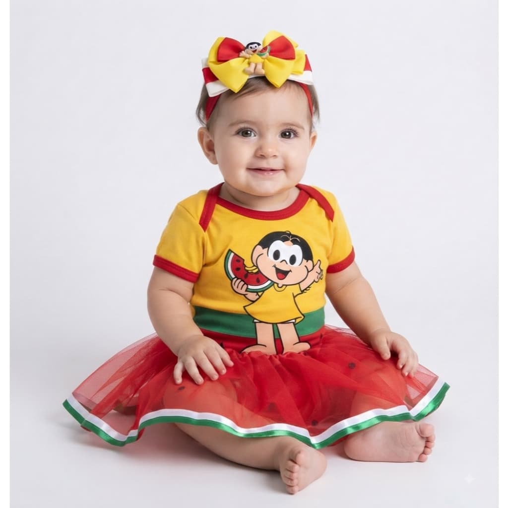 Body Bebê Temático Mesversário infantil Personagens - Turma Da Monica