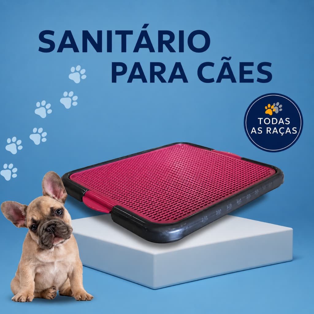 Sanitário Canino Xixi Dog Banheiro Pet para Cães Gatos Coelhos e Pequenos Roedores Tapete Higiênico