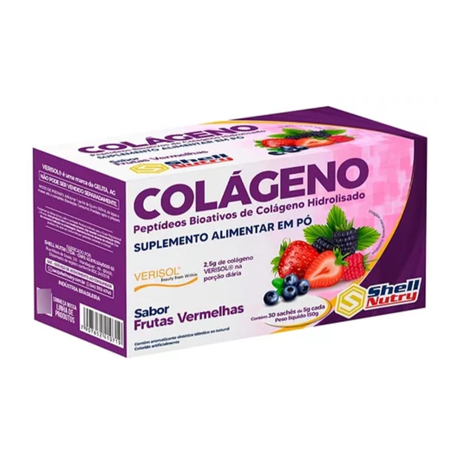 Colágeno Verisol Em Pó Sabor Frutas Vermelhas Com 30 Sachês