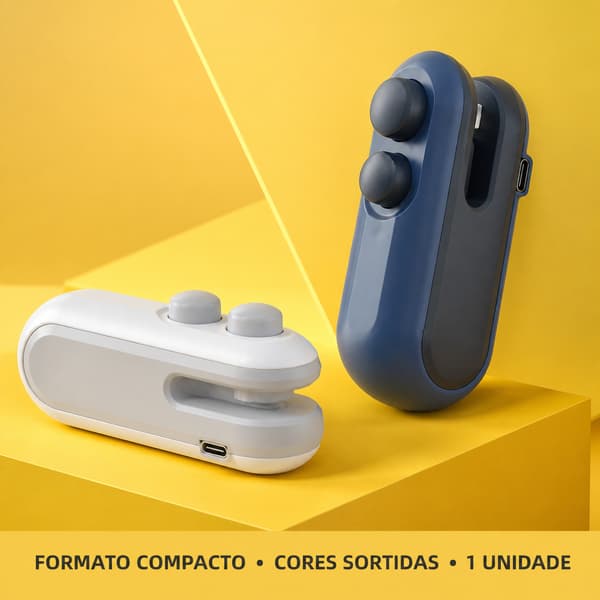 Mini Seladora de Sacos 2 em 1 Recarregável USB Portátil 1 Unidade Cor Sortida para Embalagens Cozinha Casa e Viagem