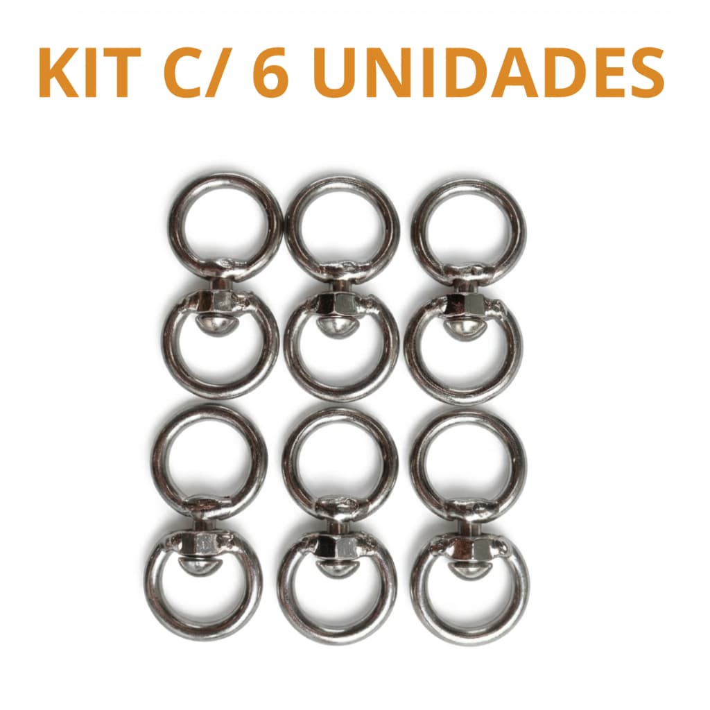 Kit C/6un Destorcedor Duplo Metal  Para Buçais Cavalo Tam 2