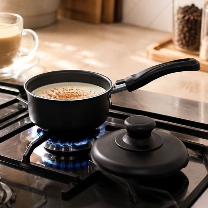 Panela Pequena de Alumínio com Tampa 12 cm Cozinha Pequenas Porções para Receitas Leite Molho