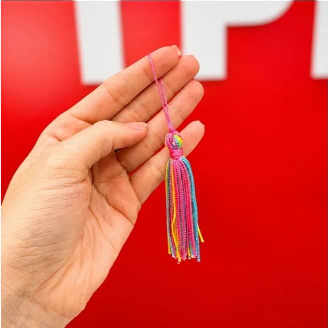 Kit 10 Tassel Pingente Arco-Íris 7 cm