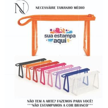 Kit 16 Necessaire Estojo M Personalizado Plástico Transparente Eventos Lembrança Aniversário Empresa