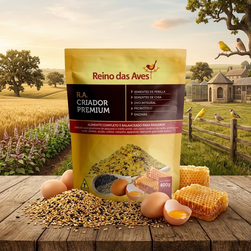 Ração R.A. Criador Premium 400g Alimento para Pássaros e Aves Reino das Aves