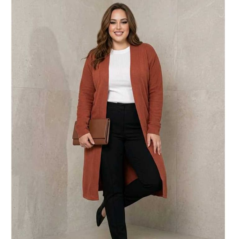 Sobretudo Casaco Plus Size Trico feminino G2