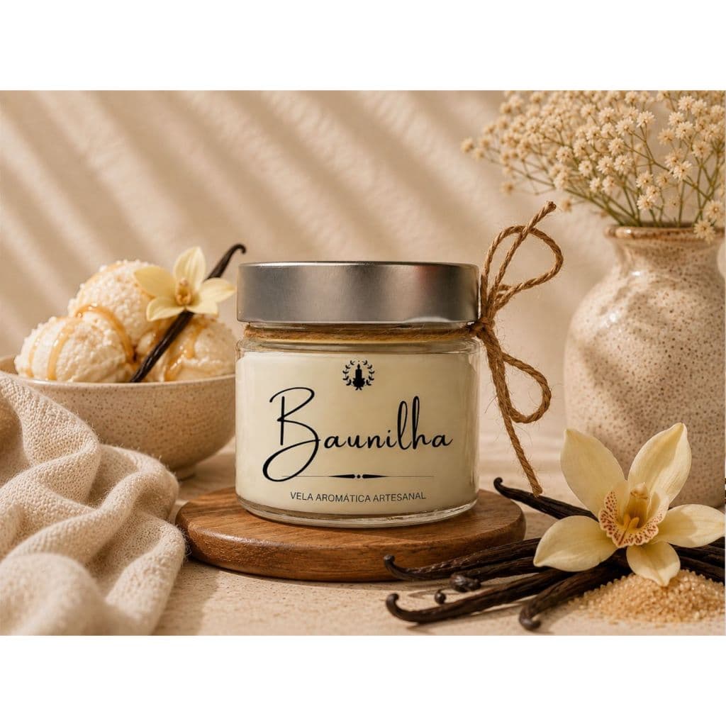 Vela Aromática Baunilha | Classic | Perfumada | Pavio de Algodão | 160 gramas | Cera de Coco | Vegetal
