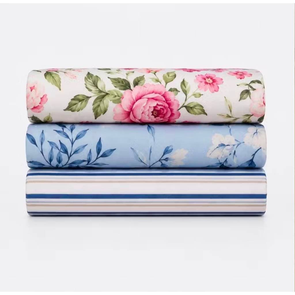 kit Com 3 Len莽ol Estampado Casal Avulso Len莽ol Com El谩stico Lindas Estampas